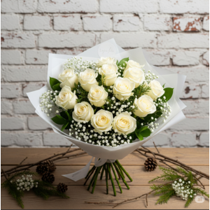 15'li Beyaz Gül Buketi